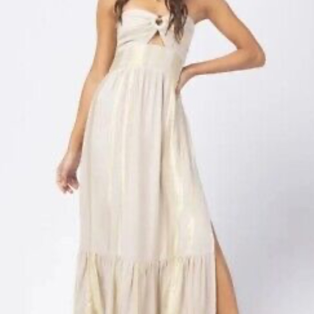 L space dress gold xs NWT